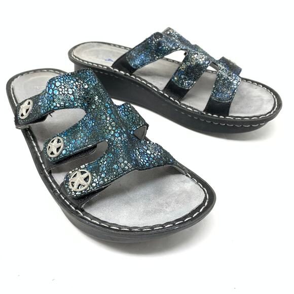 Alegria Women's Sz 41 US 10.5-11 Leather Sandal Strap Detail Dinah Deep Sea - Picture 3 of 8